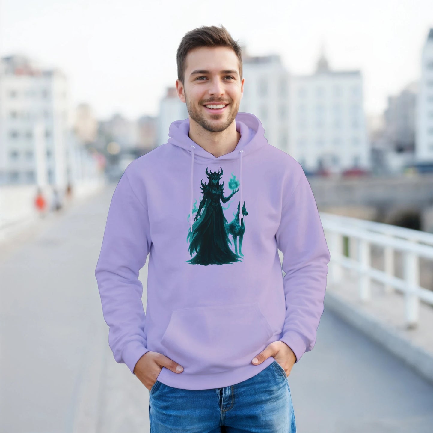 Sweat à capuche adulte unisexe classique violet Fantastique Dobermann