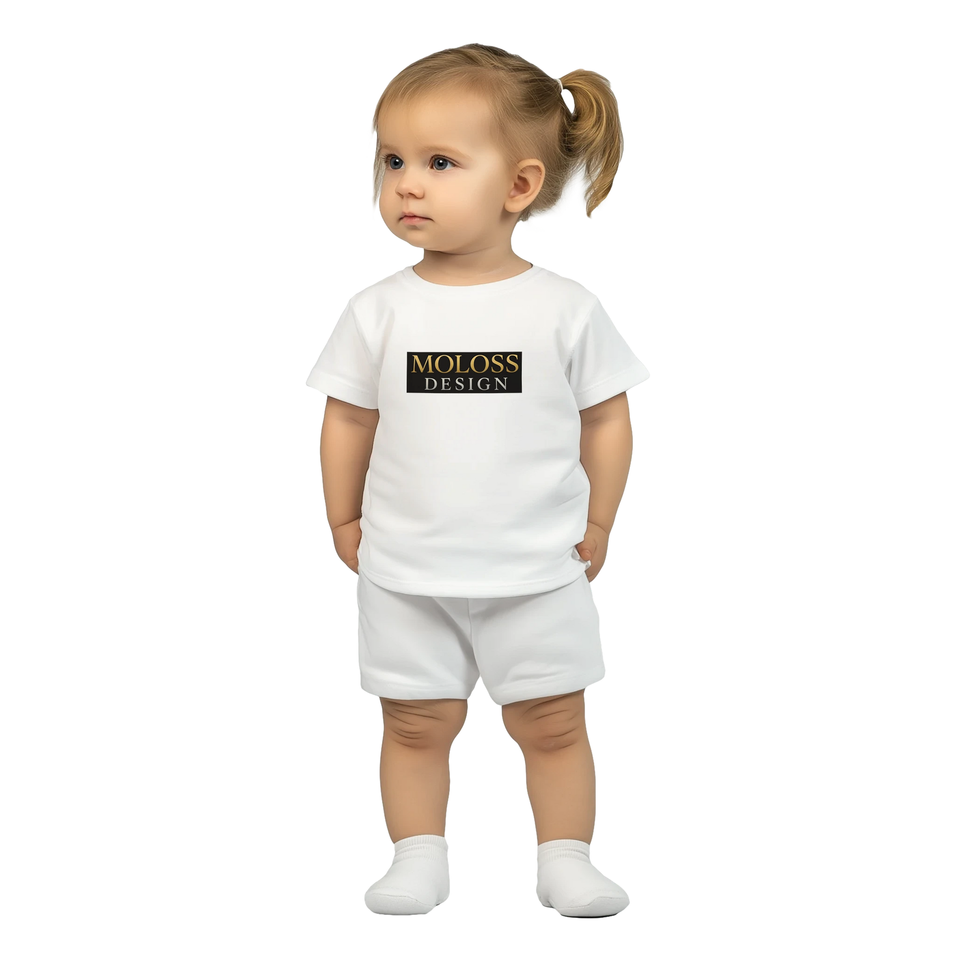T-shirt bébé blanc coton manches courtes MolossDesign
