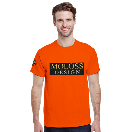 T-shirt unisexe épais ras du cou orange logo MolossDesign