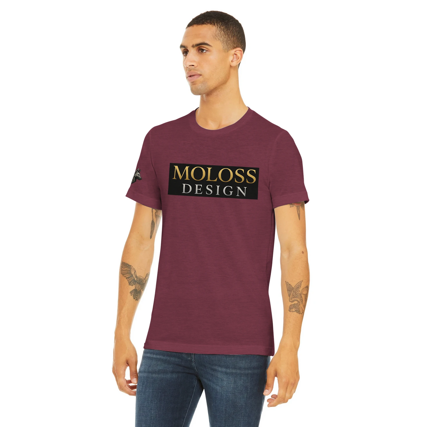 T-shirt  sport unisexe Triblend ras du cou rouge logo MolossDesign