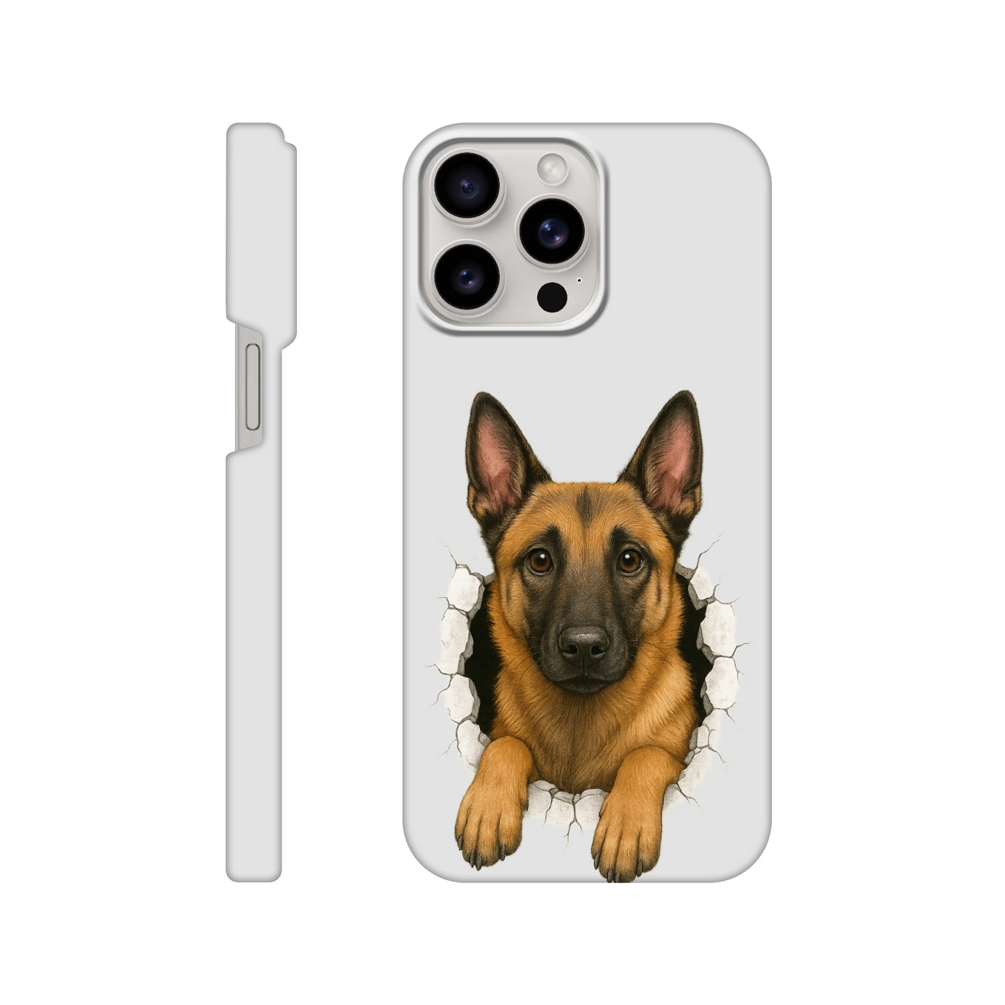 Coque de téléphone pour Iphone Malinois trou mur2