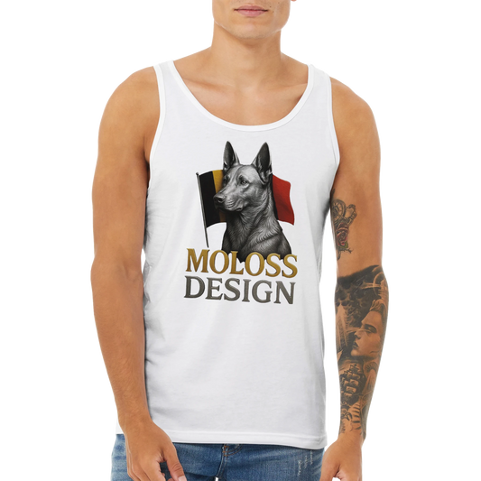 Débardeur adulte unisexe premium blanc Malinois drapeau