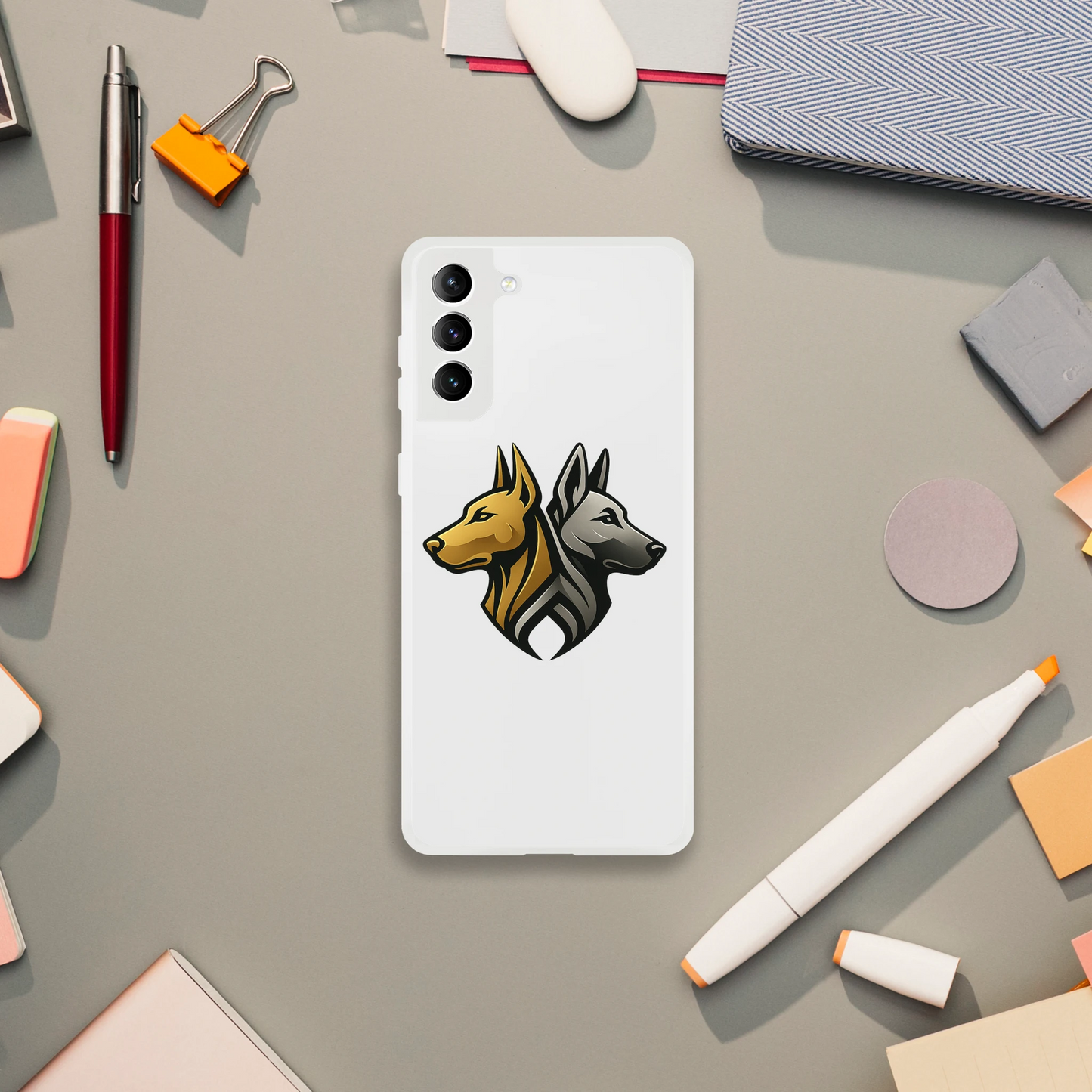 Coque transparente pour Samsung Galaxy avec logo de la marque MolossDesign