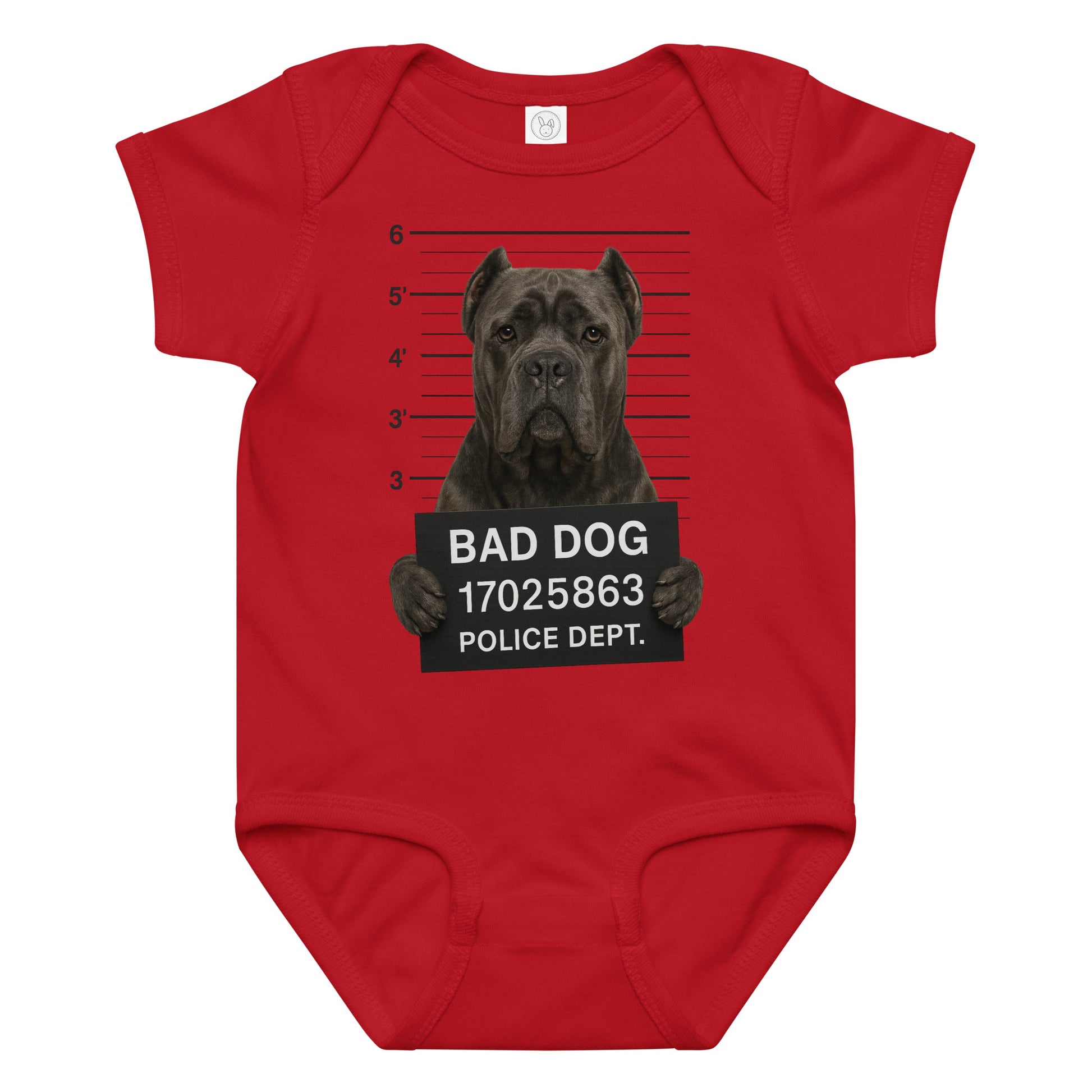 Body en jersey bébé rouge Bad Dog Cane Corso