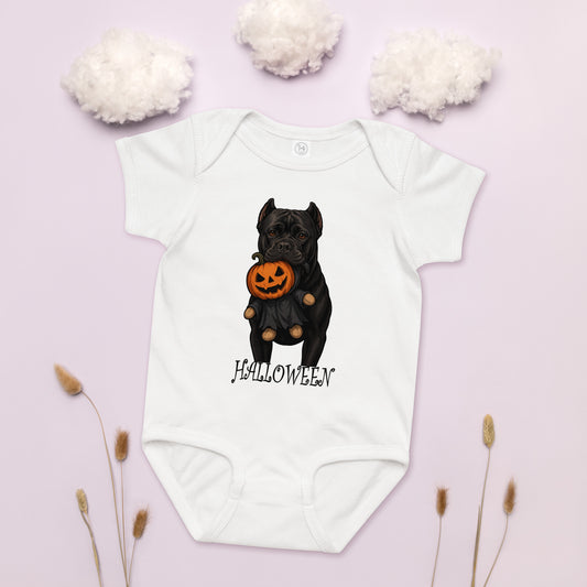 Body en jersey bébé blanc Cane Corso Halloween