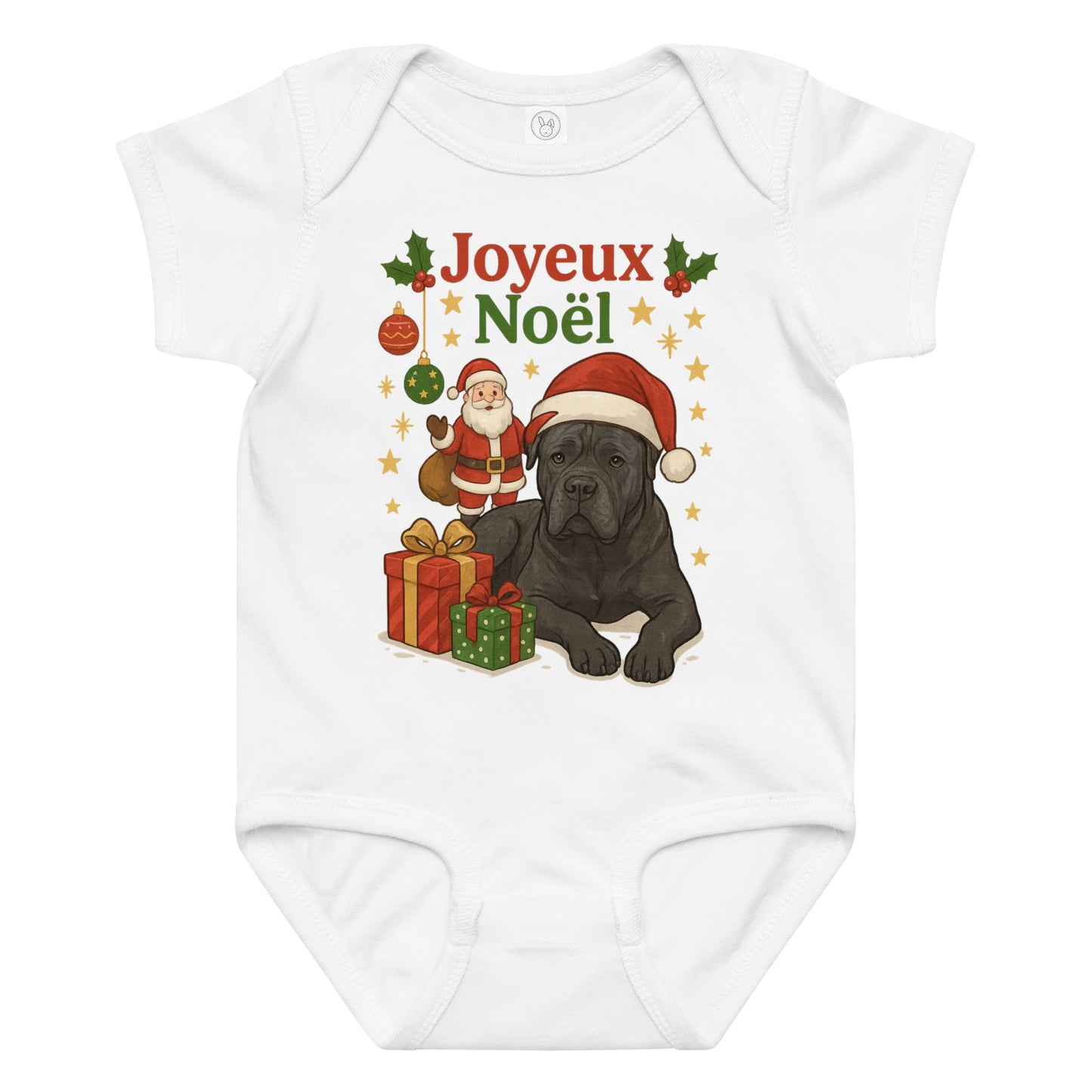 Body en jersey bébé blanc Noel Cane Corso