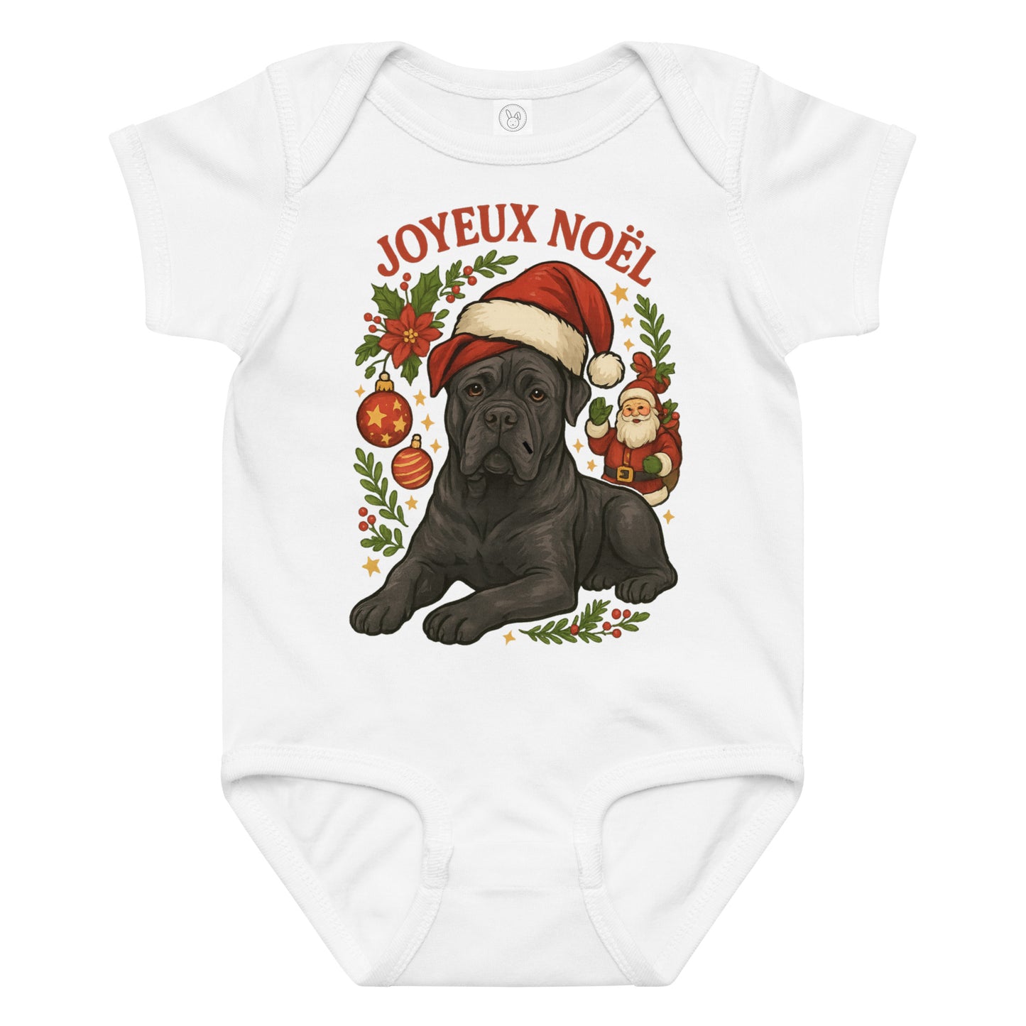 Body en jersey bébé blanc Noel Cane Corso
