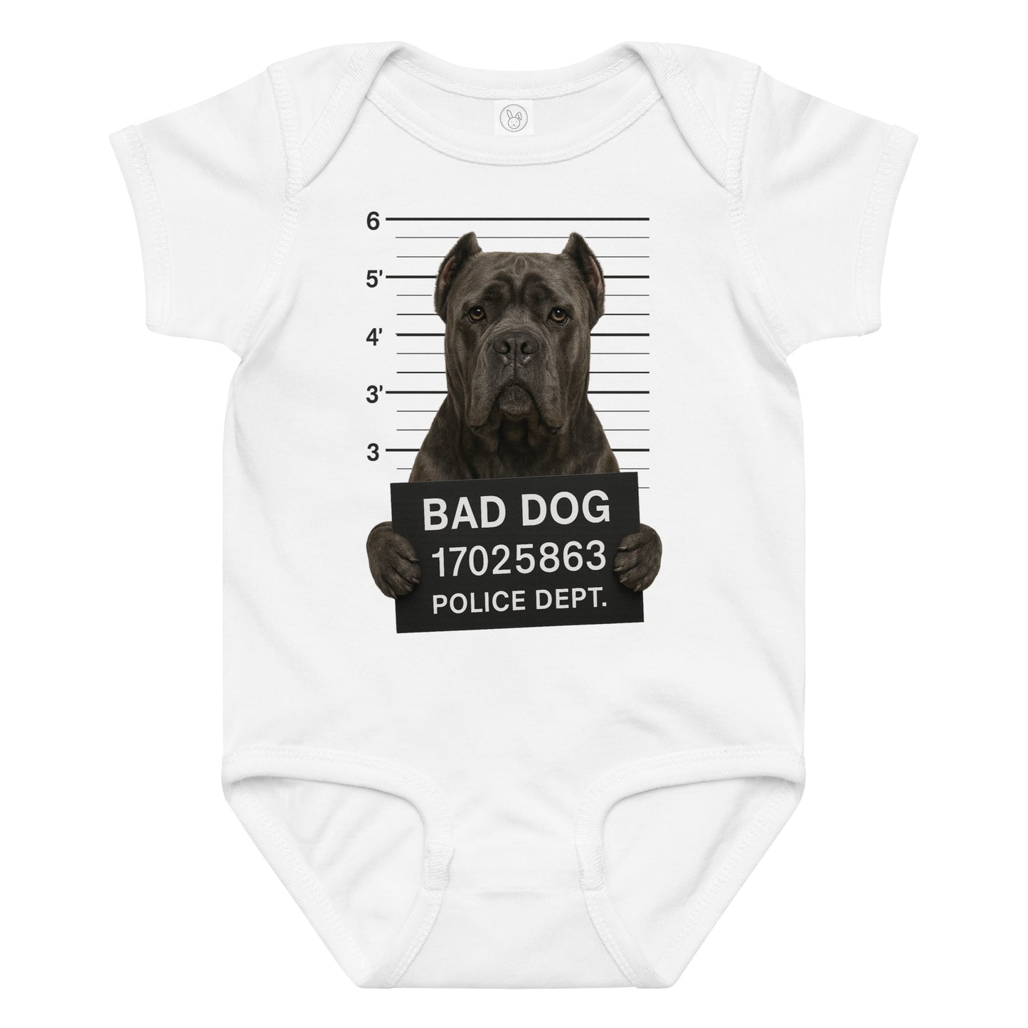 Body en jersey bébé blanc Bad Dog Cane Corso