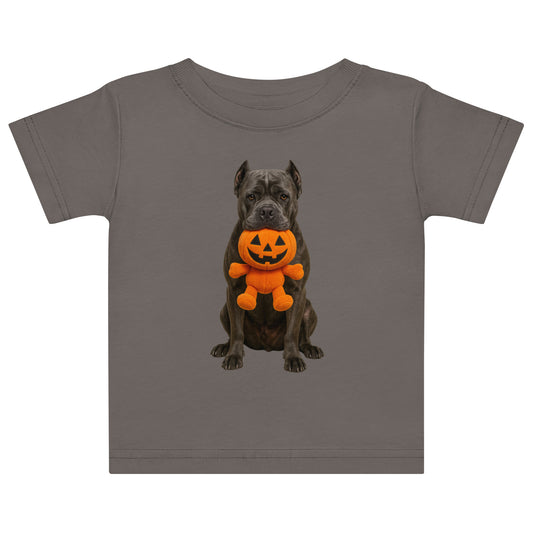 T-shirt en jersey bébé gris Cane Corso Halloween