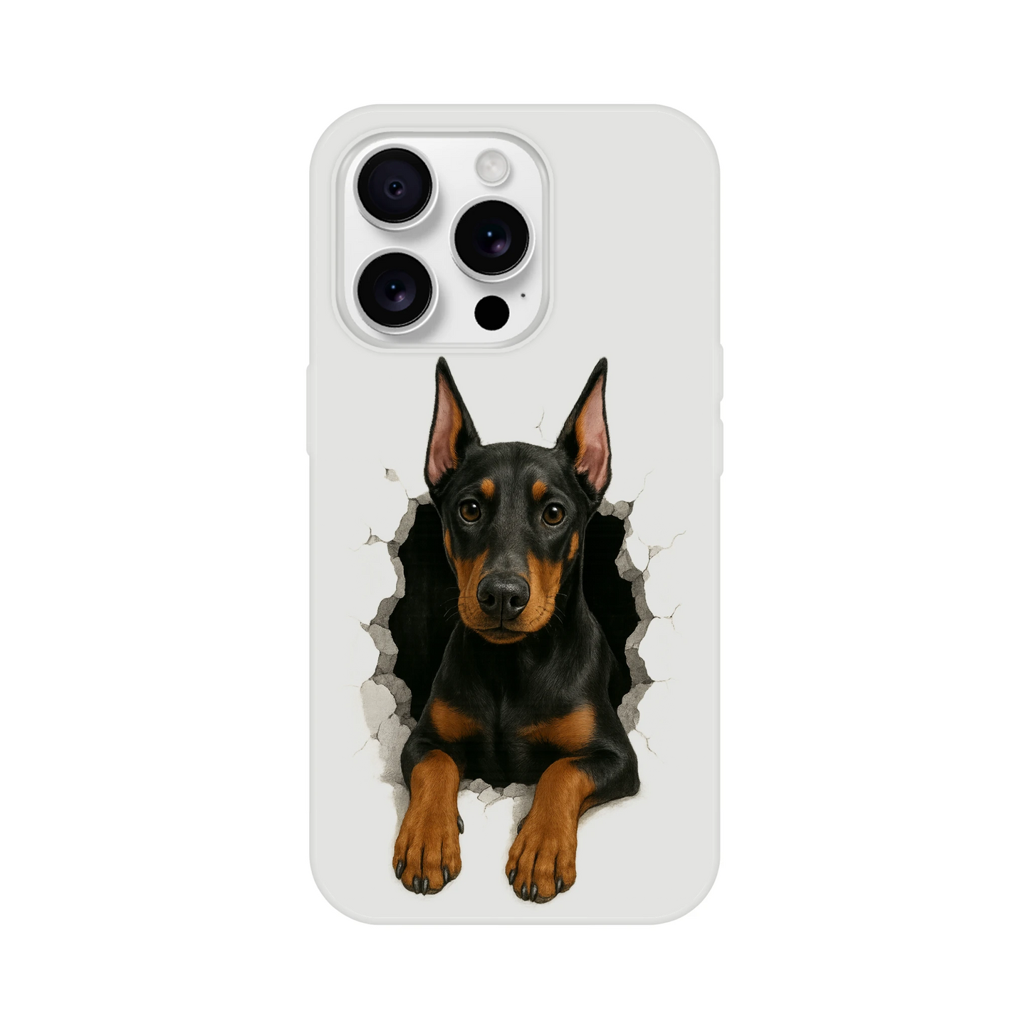 Coque pour Iphone Dobermann trou mur