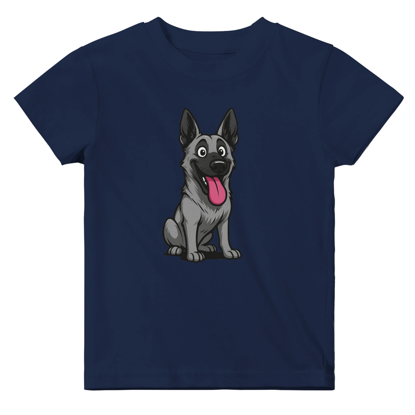 T-shirt bébé bleu marine coton manches courtes Malinois