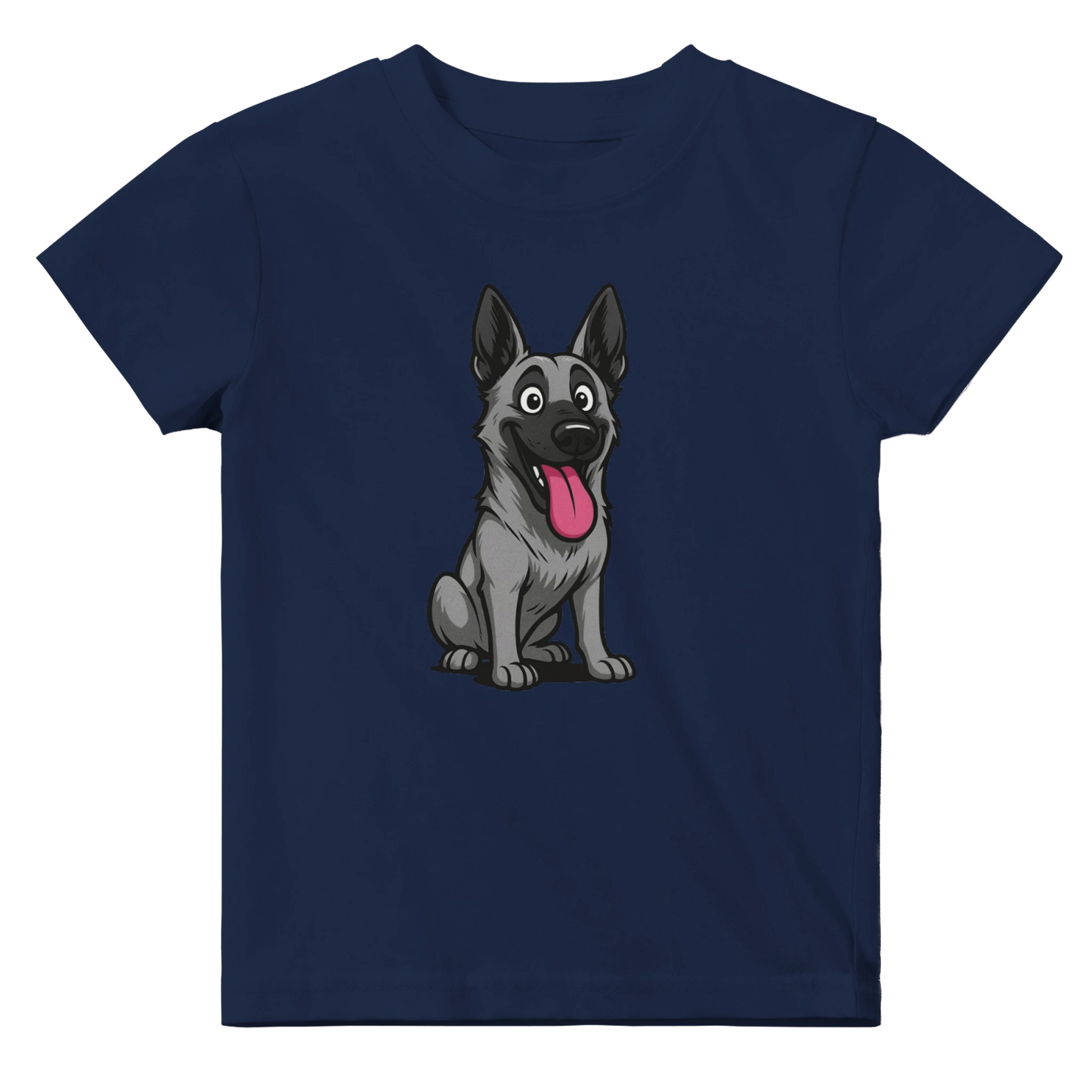 T-shirt bébé bleu marine coton manches courtes Malinois