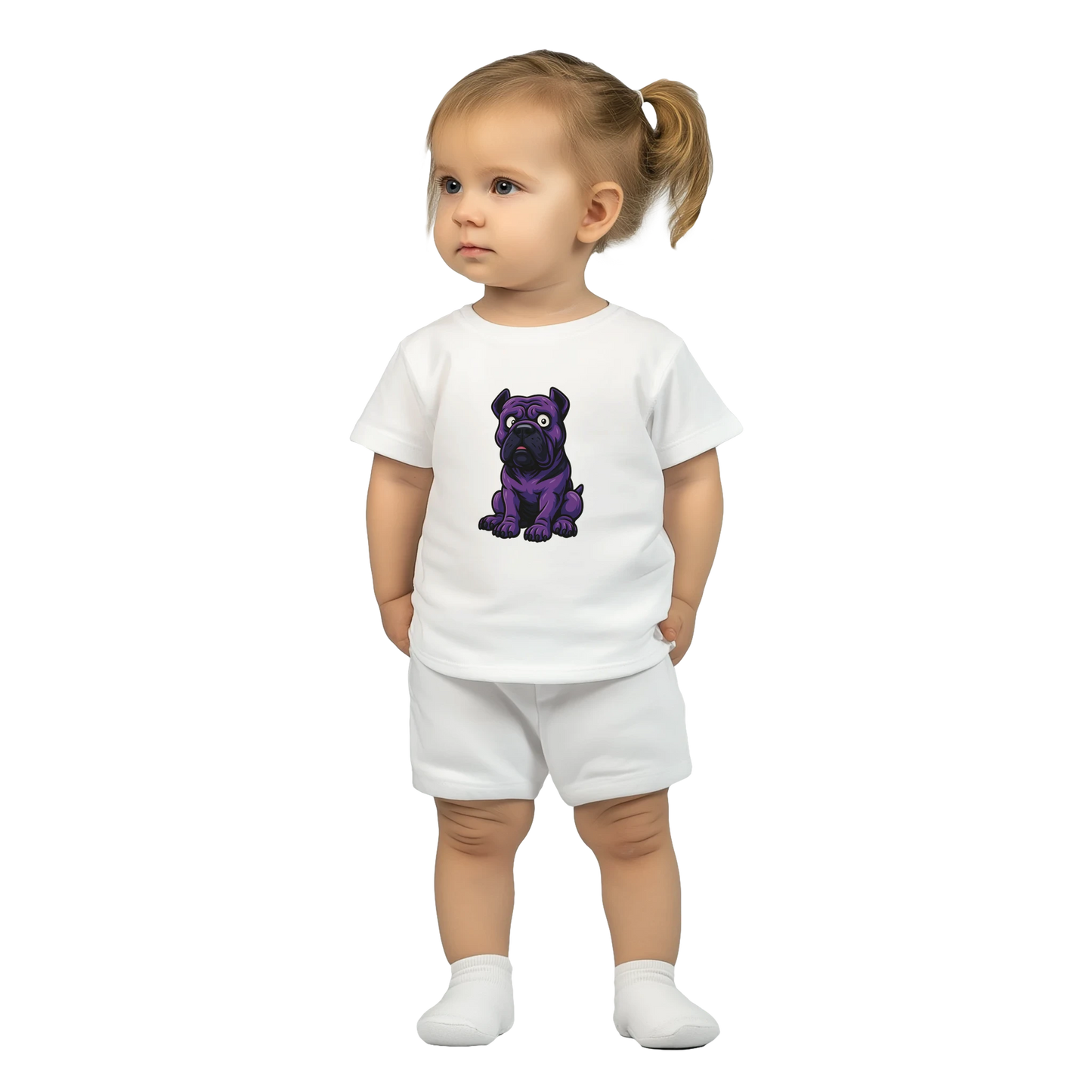 T-shirt bébé blanc coton manches courtes Cane Corso