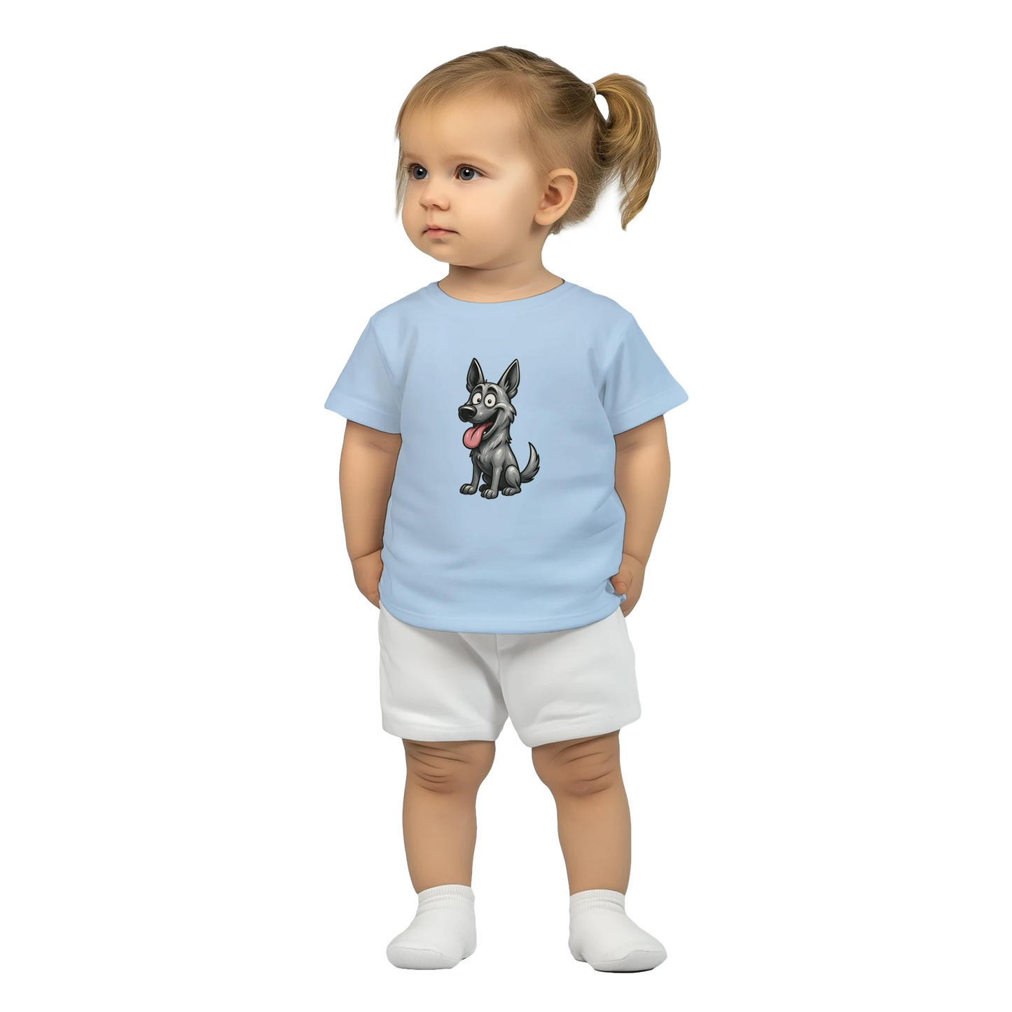 T-shirt bébé bleu ciel coton manches courtes Malinois