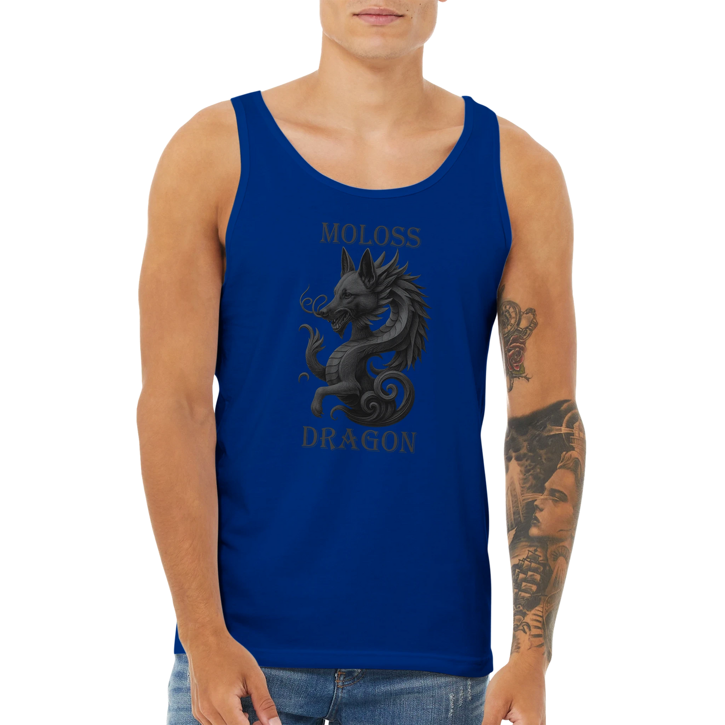 Débardeur adulte unisexe premium bleu Moloss Dragon Malinois