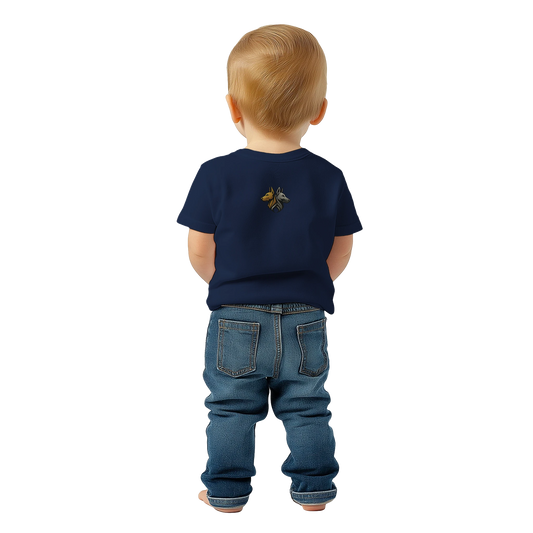 T-shirt bébé bleu marine coton manches courtes Malinois logo MolossDesign