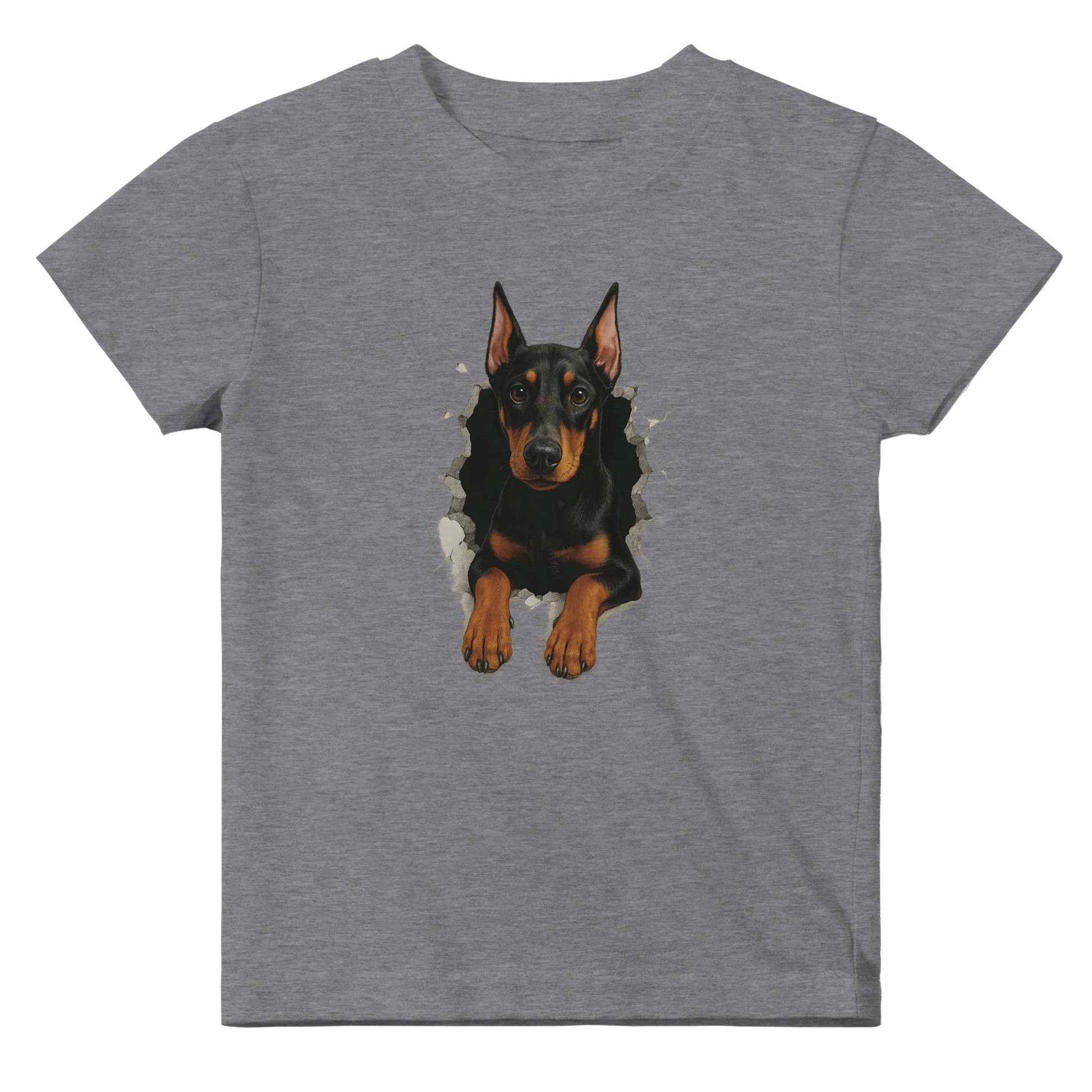 T-shirt bébé gris coton manches courtes Dobermann