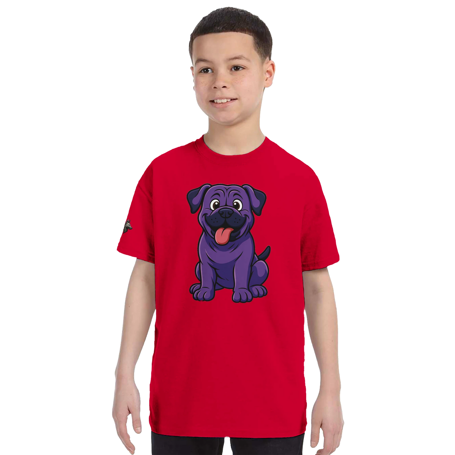 T-shirt enfant unisexe classique ras du cou rouge Cane Corso humour