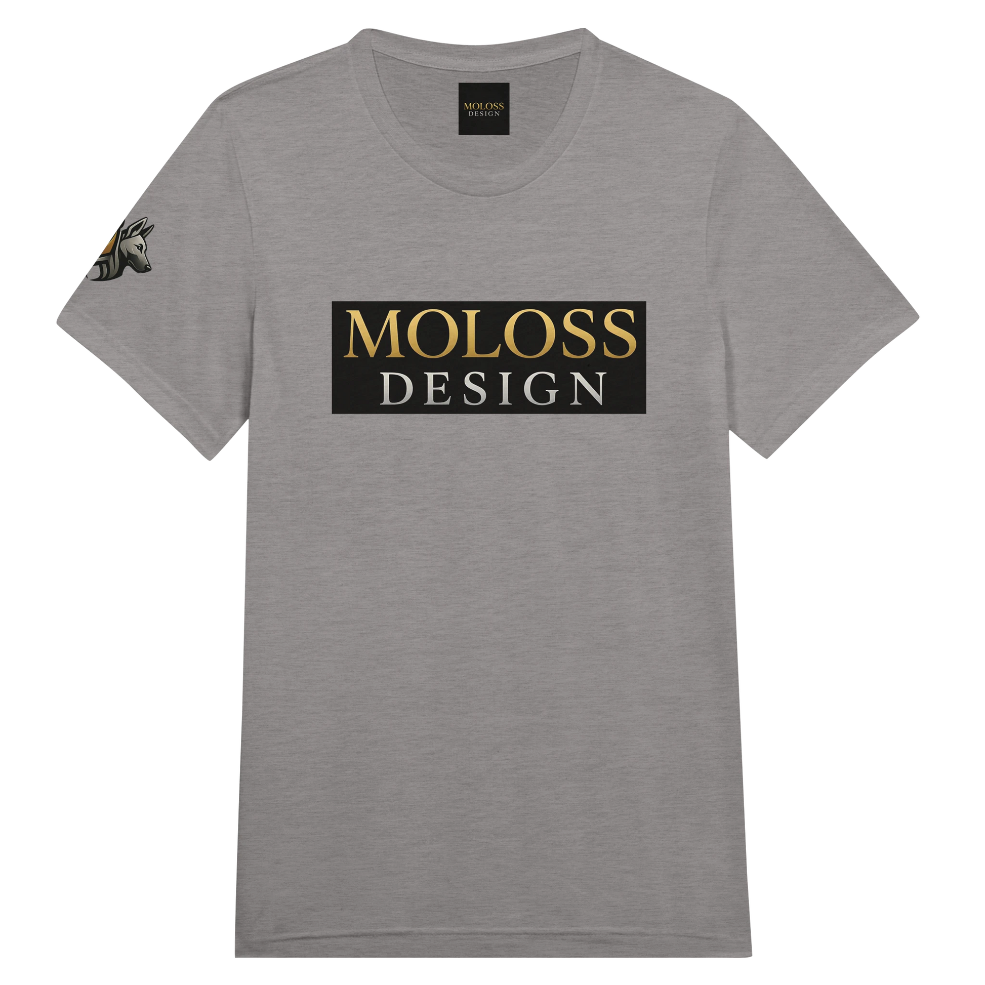 T-shirt  sport unisexe Triblend ras du cou gris logo MolossDesign