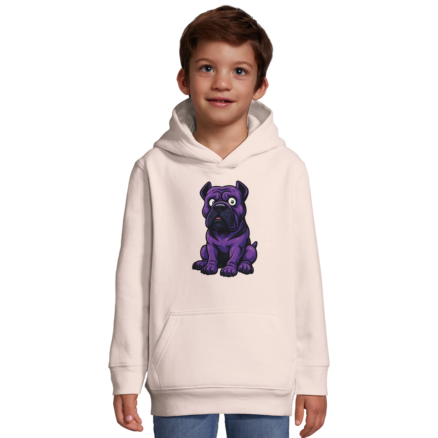Sweat-shirt à capuche enfant rose Cane Corso humour