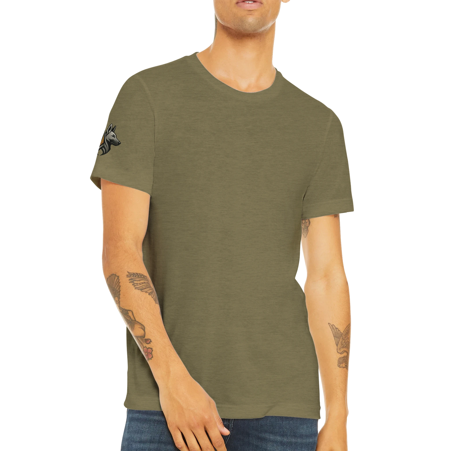 T-shirt sport unisexe Triblend adulte uni avec logo sur manche droite MolossDesign