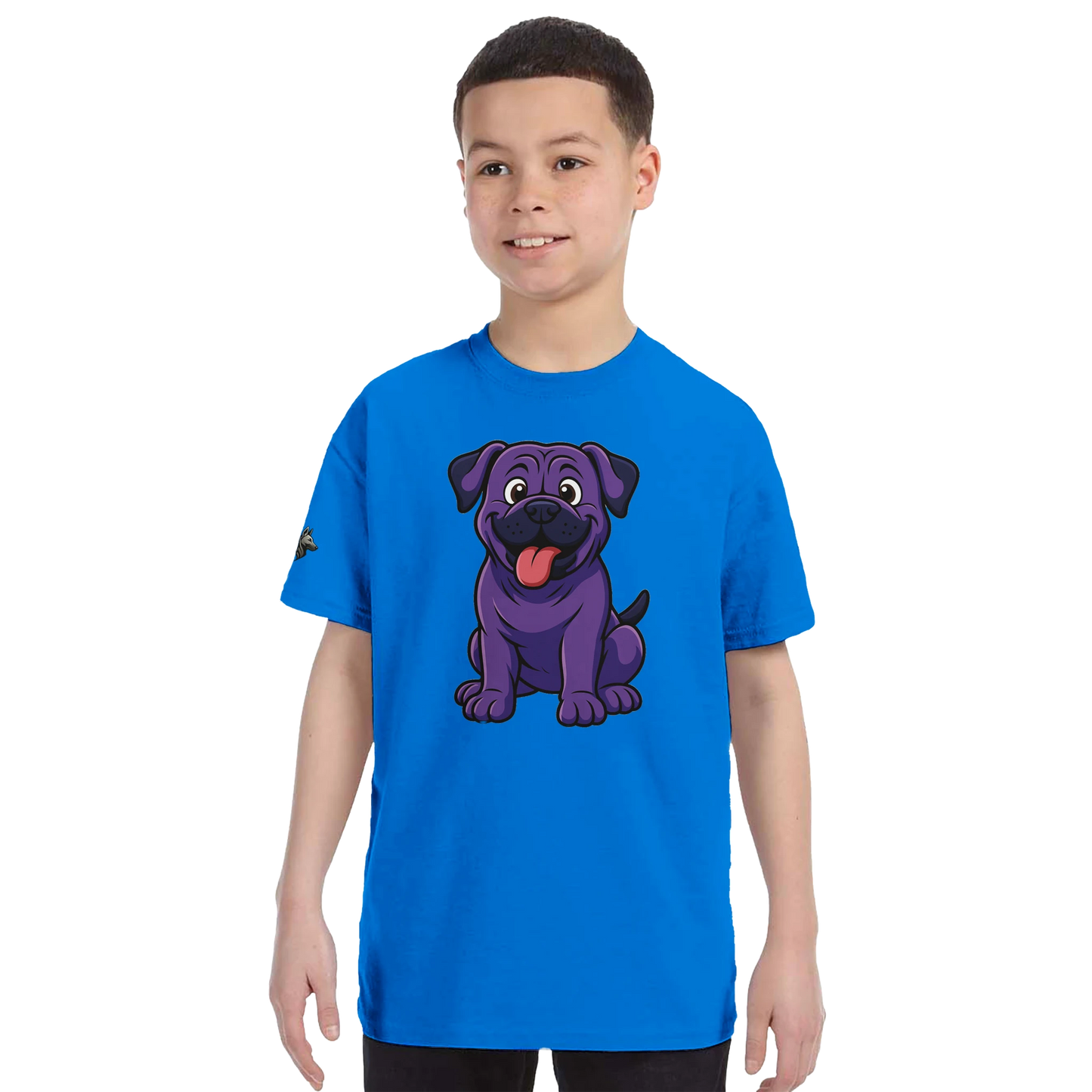 T-shirt enfant unisexe classique ras du cou bleu Cane Corso humour
