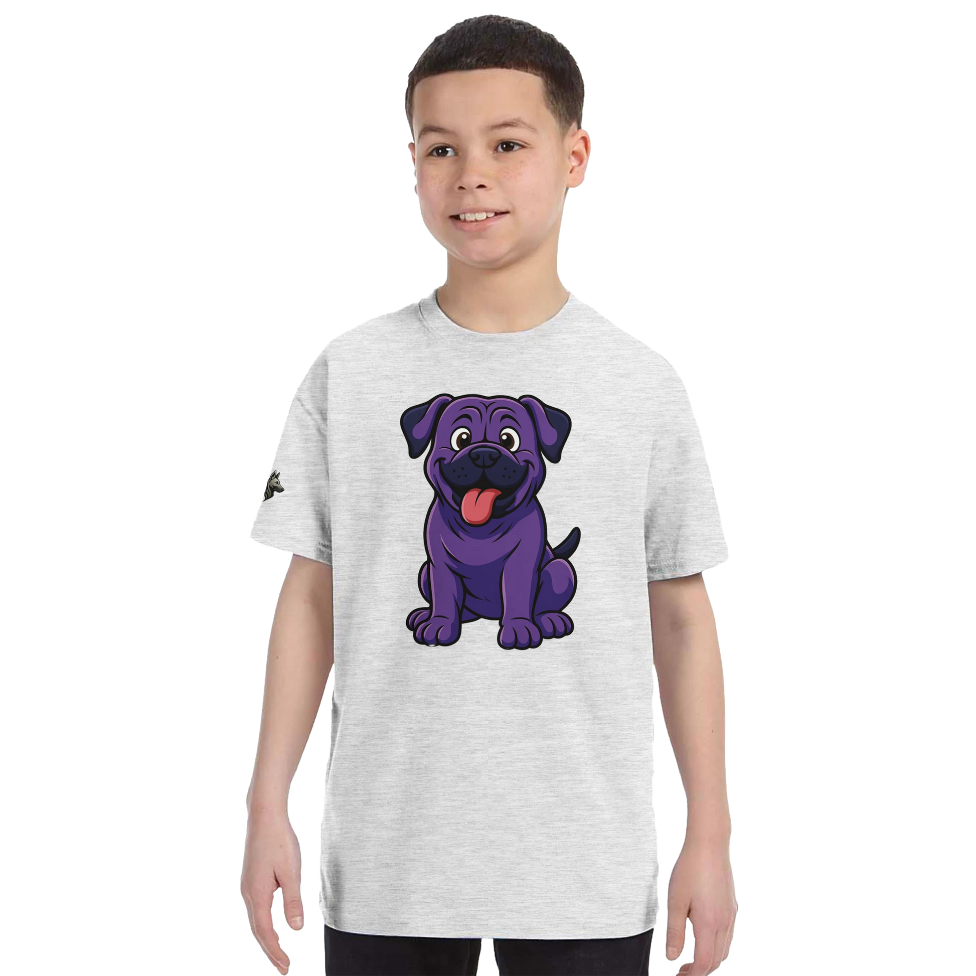 T-shirt enfant unisexe classique ras du cou gris clair Cane Corso humour