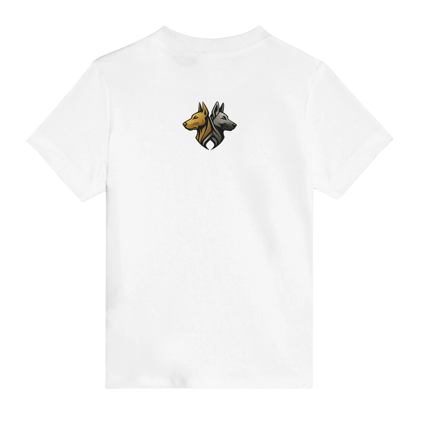 Marque MolossDesign | T-shirt bébé classique ras du cou Malinois humour1 avec logo sur le dos MolossDesign