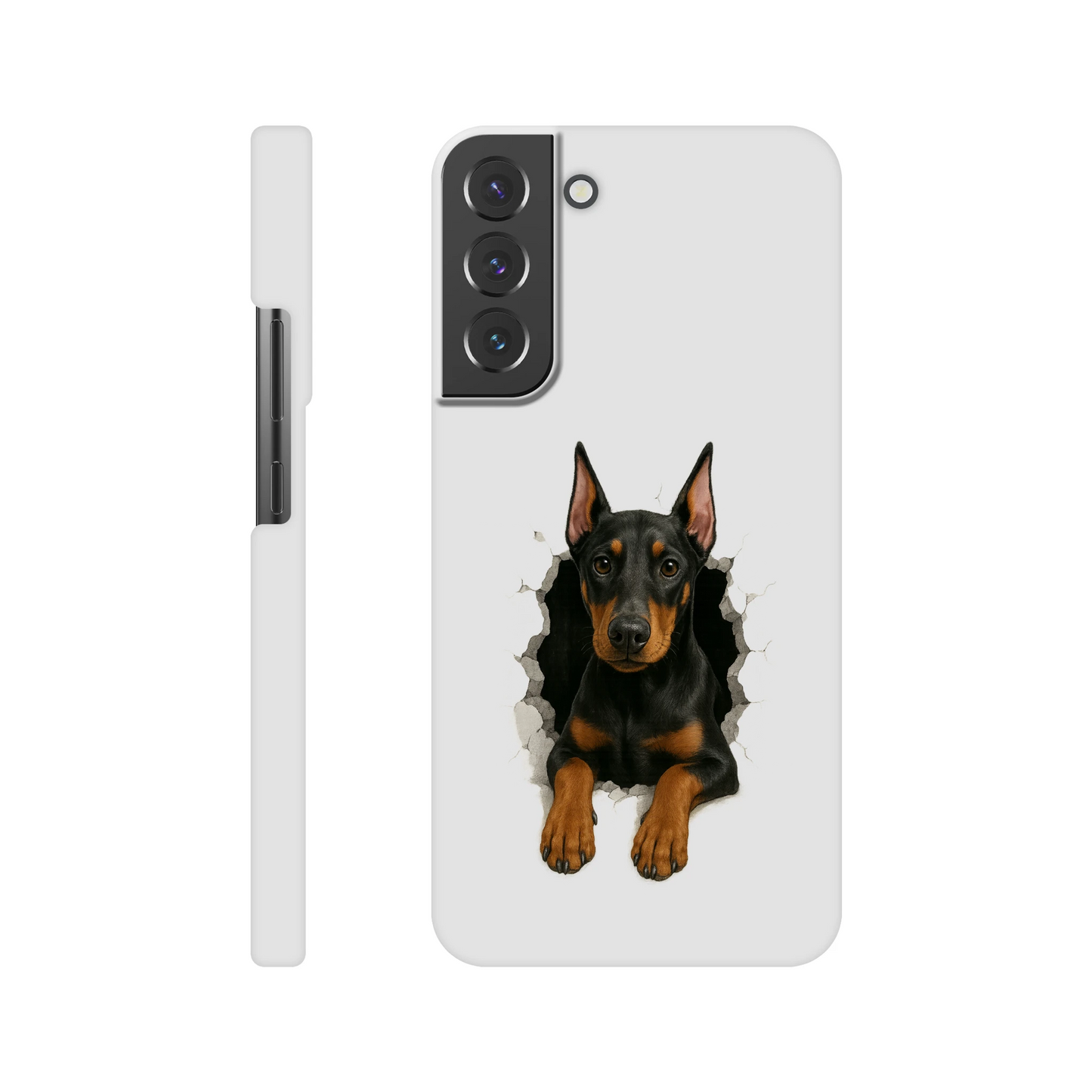 Coque de téléphone pour Samsung Galaxy S-Dobermann trou mur