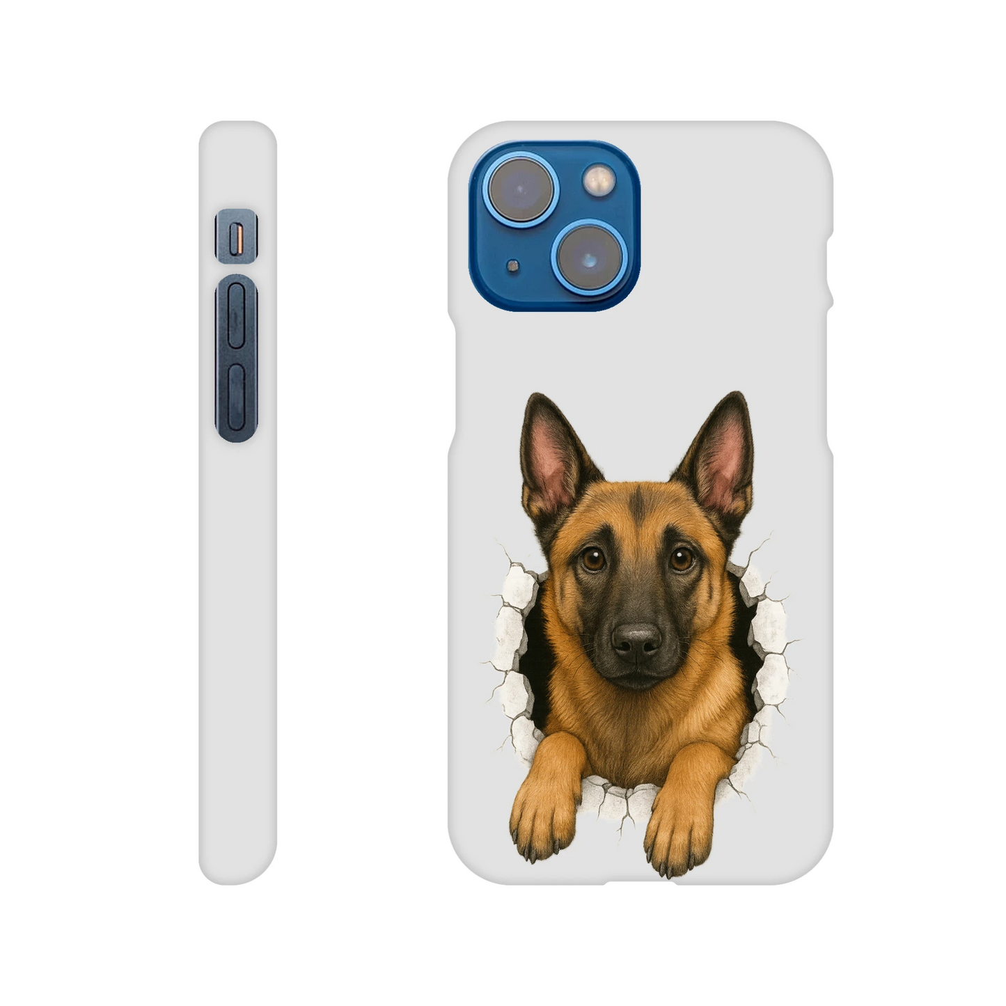 Coque de téléphone pour Iphone Malinois trou mur2