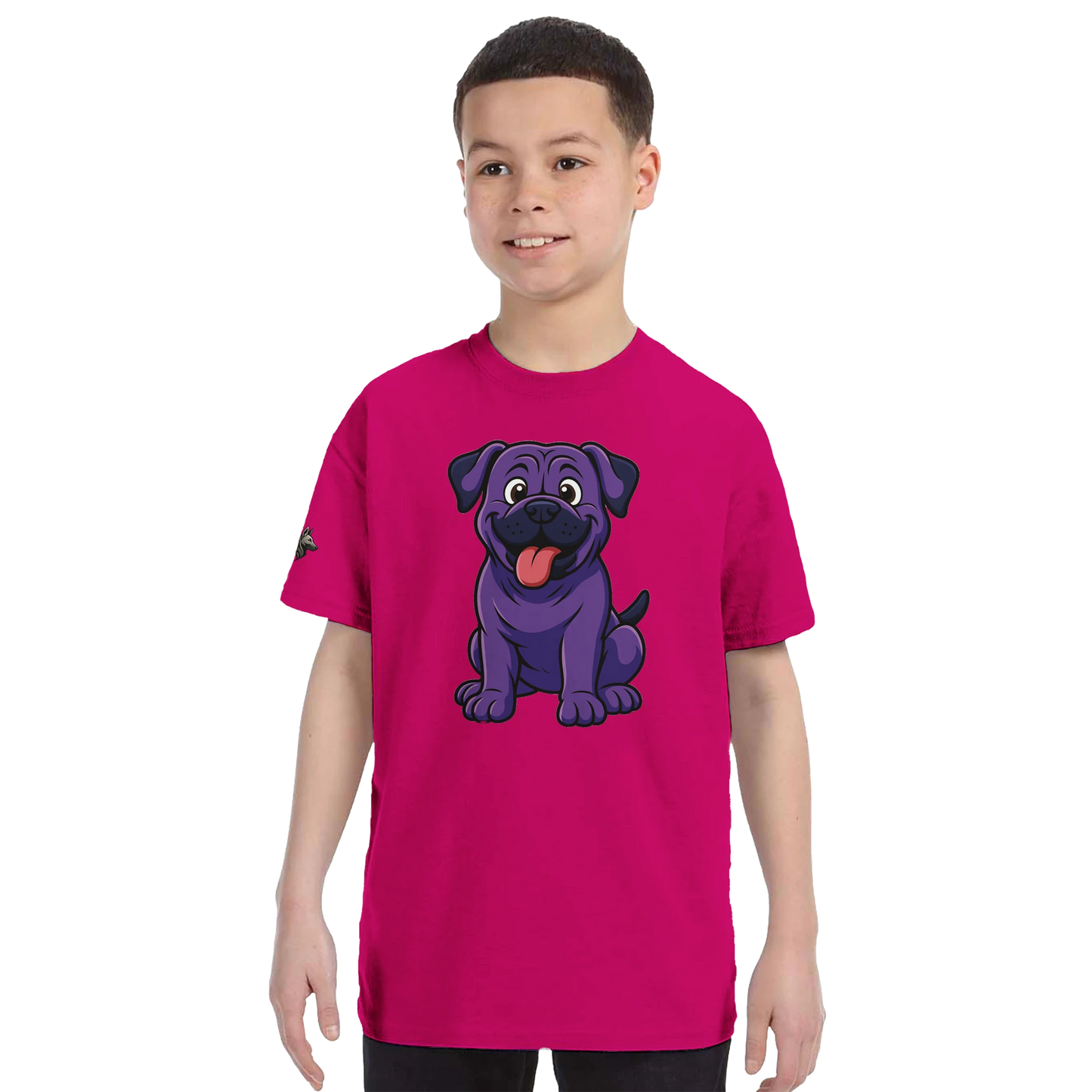 T-shirt enfant unisexe classique ras du cou fuchsia Cane Corso humour