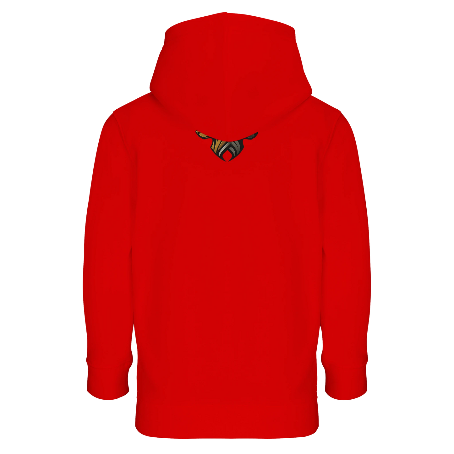 Sweat-shirt à capuche enfant mélange recyclé Tête Dobermann dorée et noire1 avec logo sur le dos MolossDesign