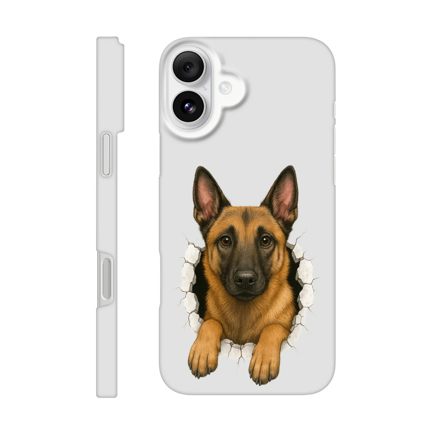 Coque de téléphone pour Iphone Malinois trou mur2