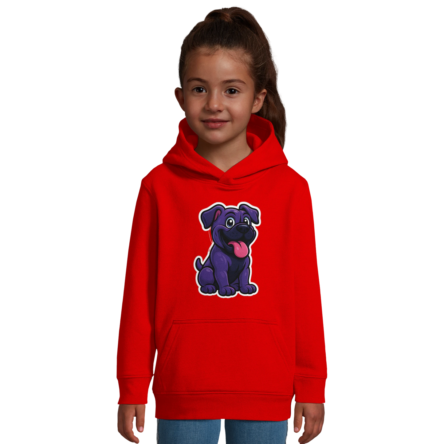 Sweat-shirt à capuche enfant rouge Cane Corso humour 