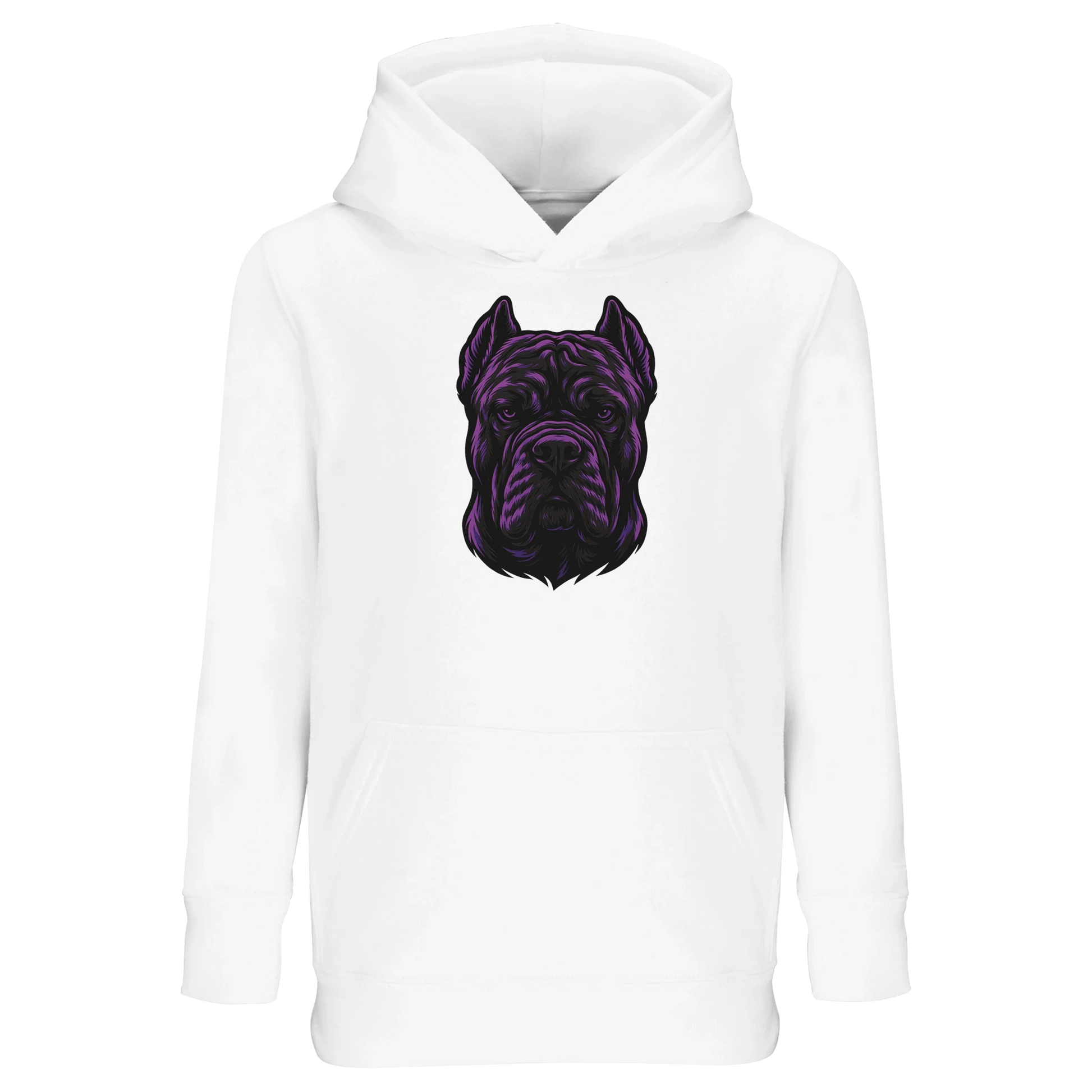 Sweat-shirt à capuche enfant blanc tête Cane Corso
