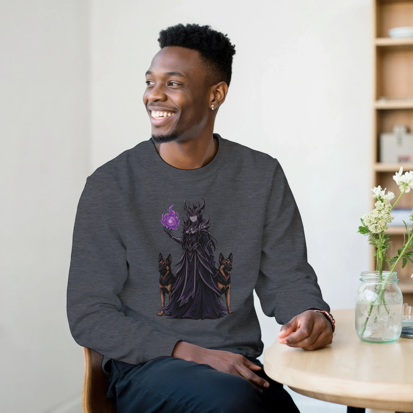 Sweat-shirt adulte unisexe classique ras du cou gris Fantastique Malinois