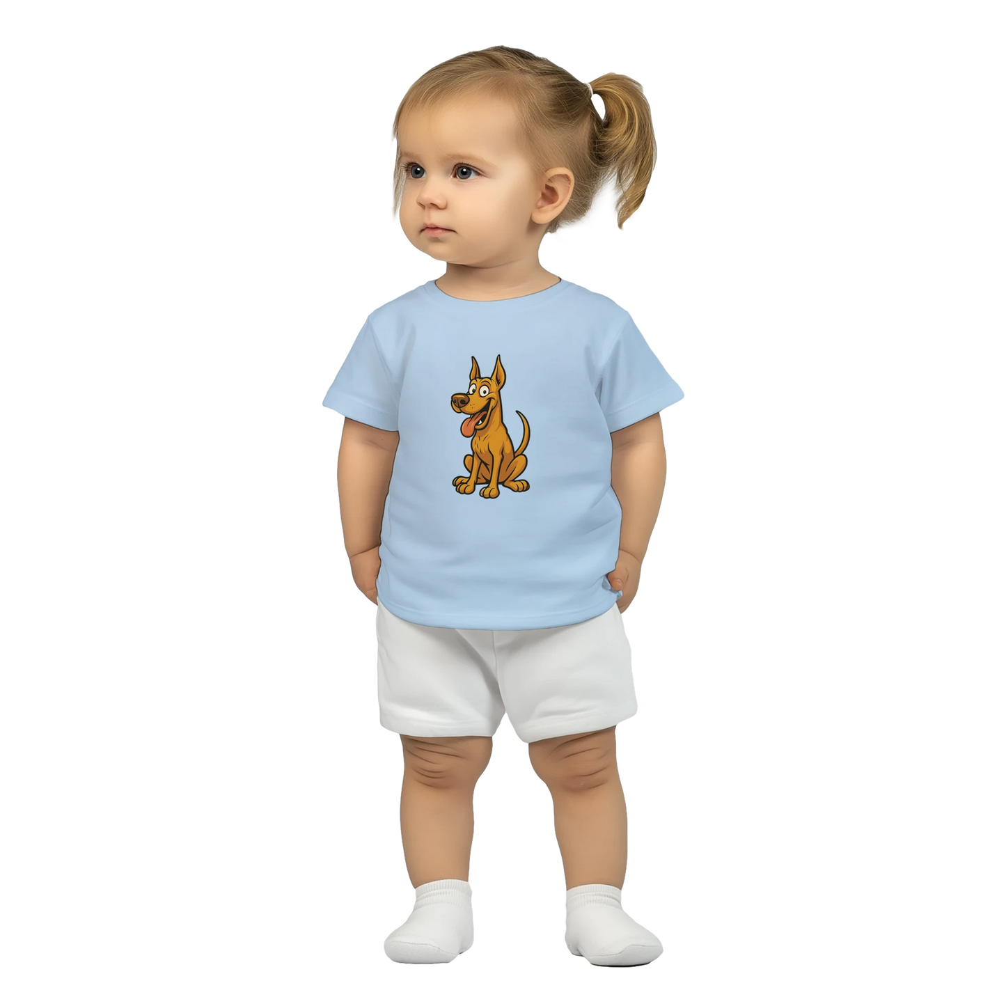T-shirt bébé bleu ciel coton manches courtes Dobermann