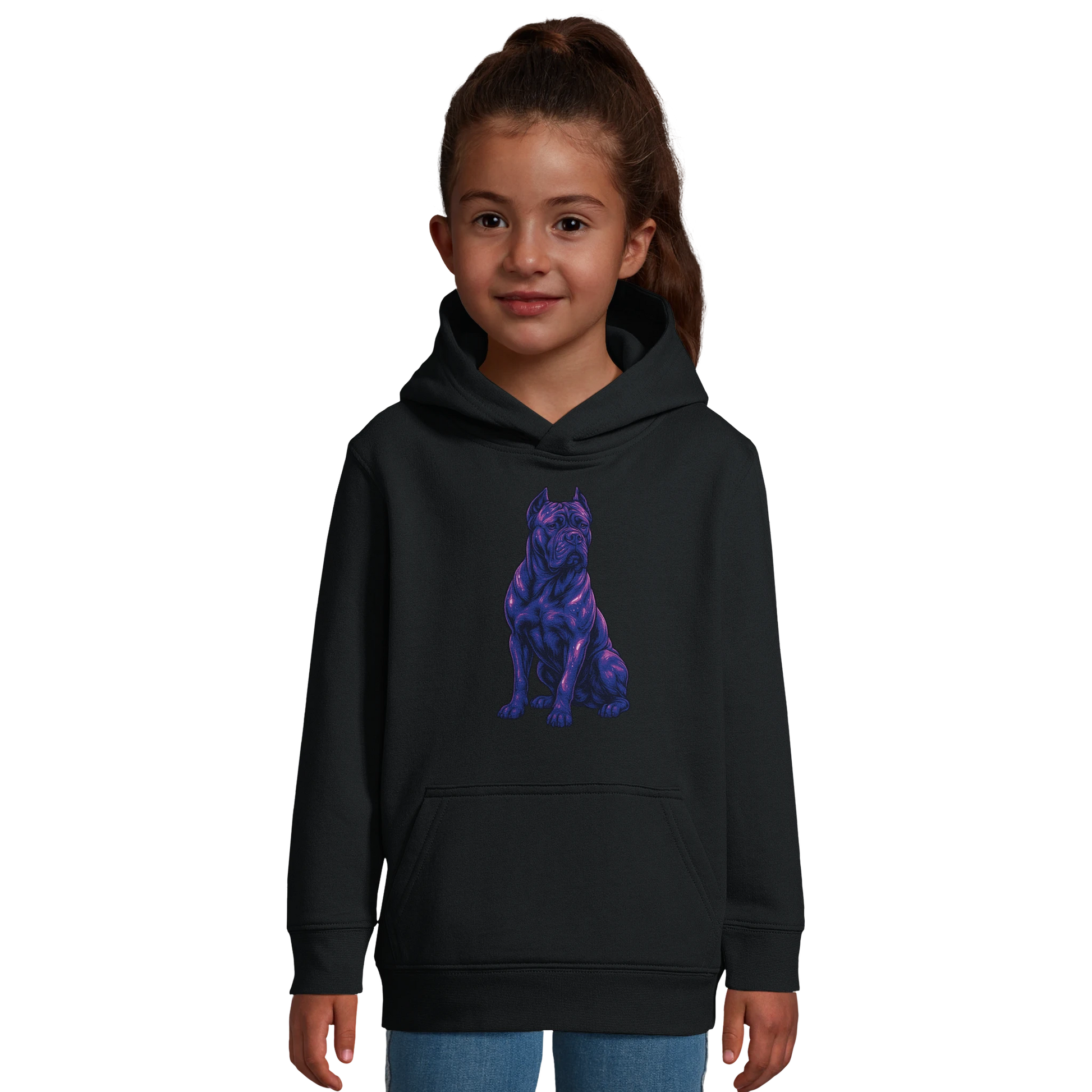 Sweat-shirt à capuche enfant noir Cane Corso