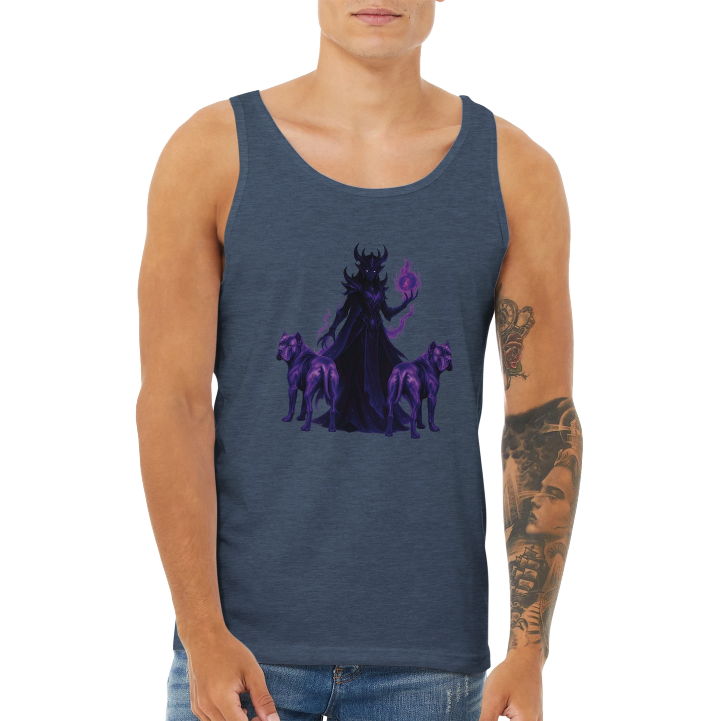 Débardeur adulte unisexe premium bleu chiné fantastique Cane Corso