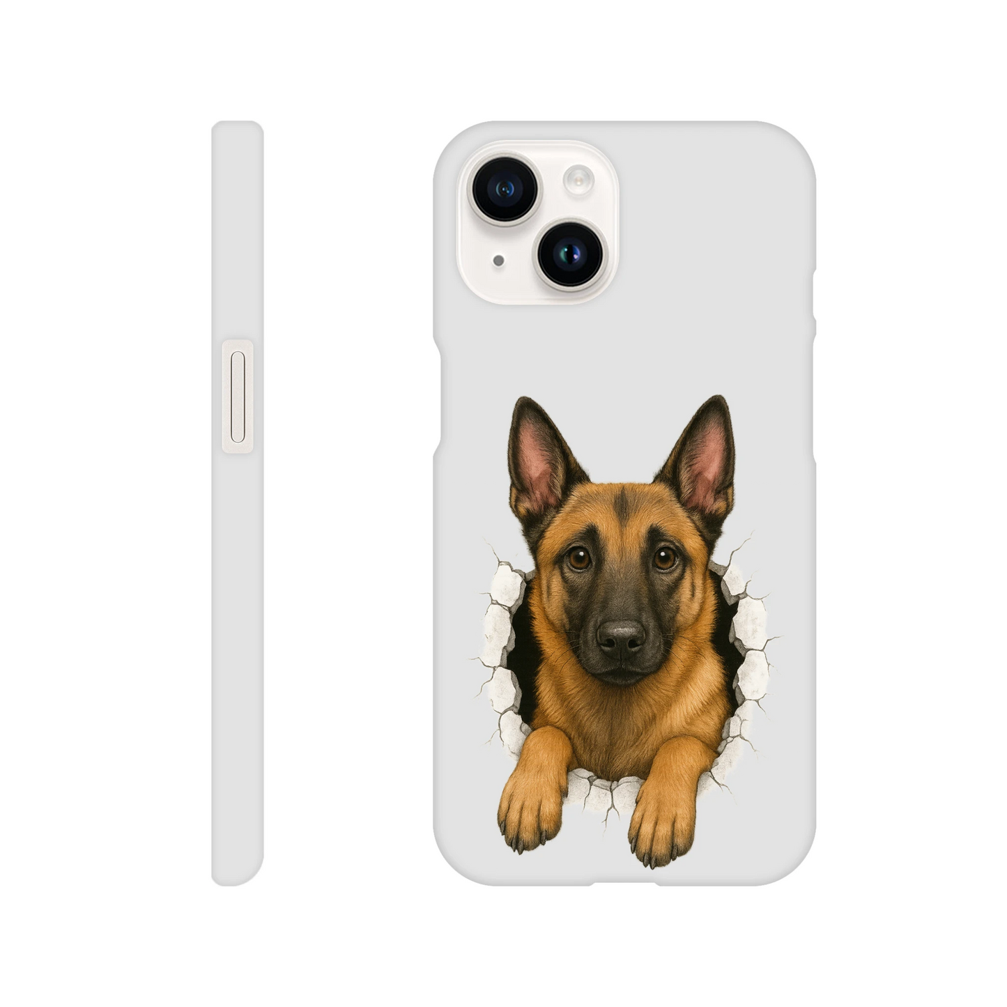 Coque de téléphone pour Iphone Malinois trou mur2