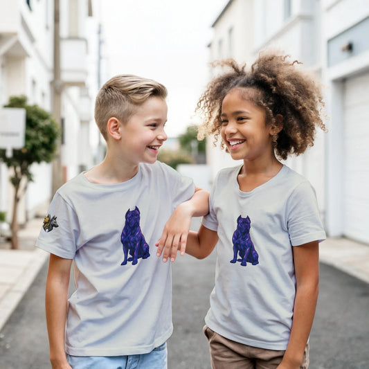 T-shirt enfant classique ras du cou Cane Corso 2 avec logo sur manche droite MolossDesign