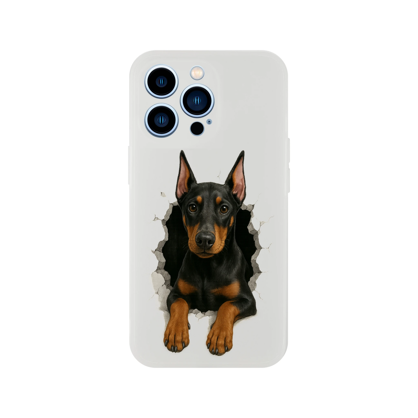 Coque pour Iphone Dobermann trou mur