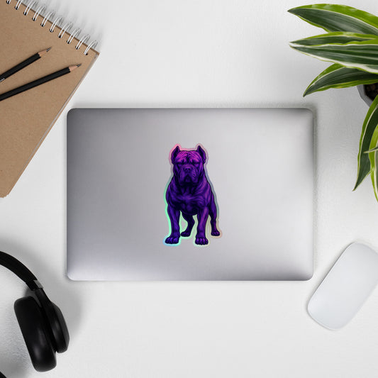 Autocollant holographique Cane Corso violet