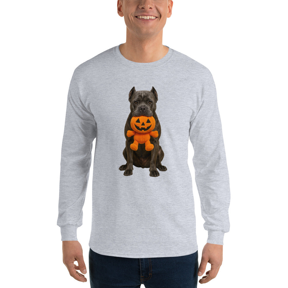 T-shirt adulte à manches longues gris Cane Corso halloween1