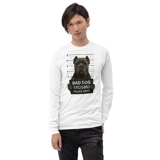 T-shirt à manches longues unisexe blanc Bad Dog Cane Corso