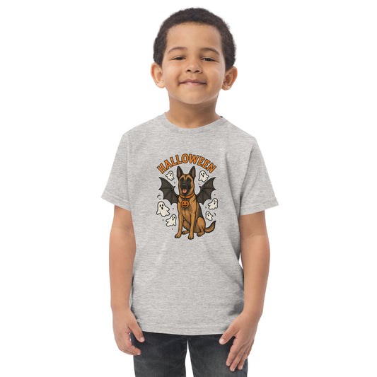 T-shirt en jersey enfant gris Malinois Halloween
