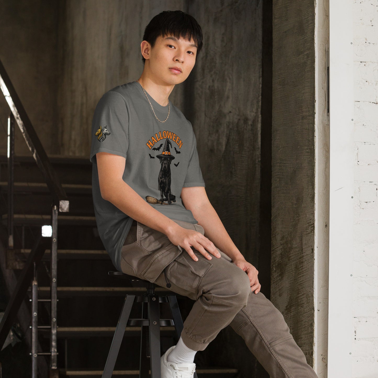 T-shirt Unisexe adultes gris Cane Corso Halloween