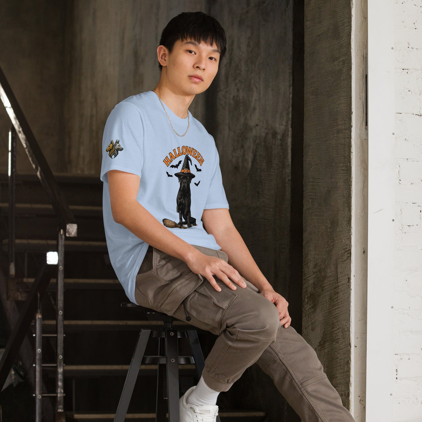 T-shirt Unisexe adultes bleu Cane Corso Halloween