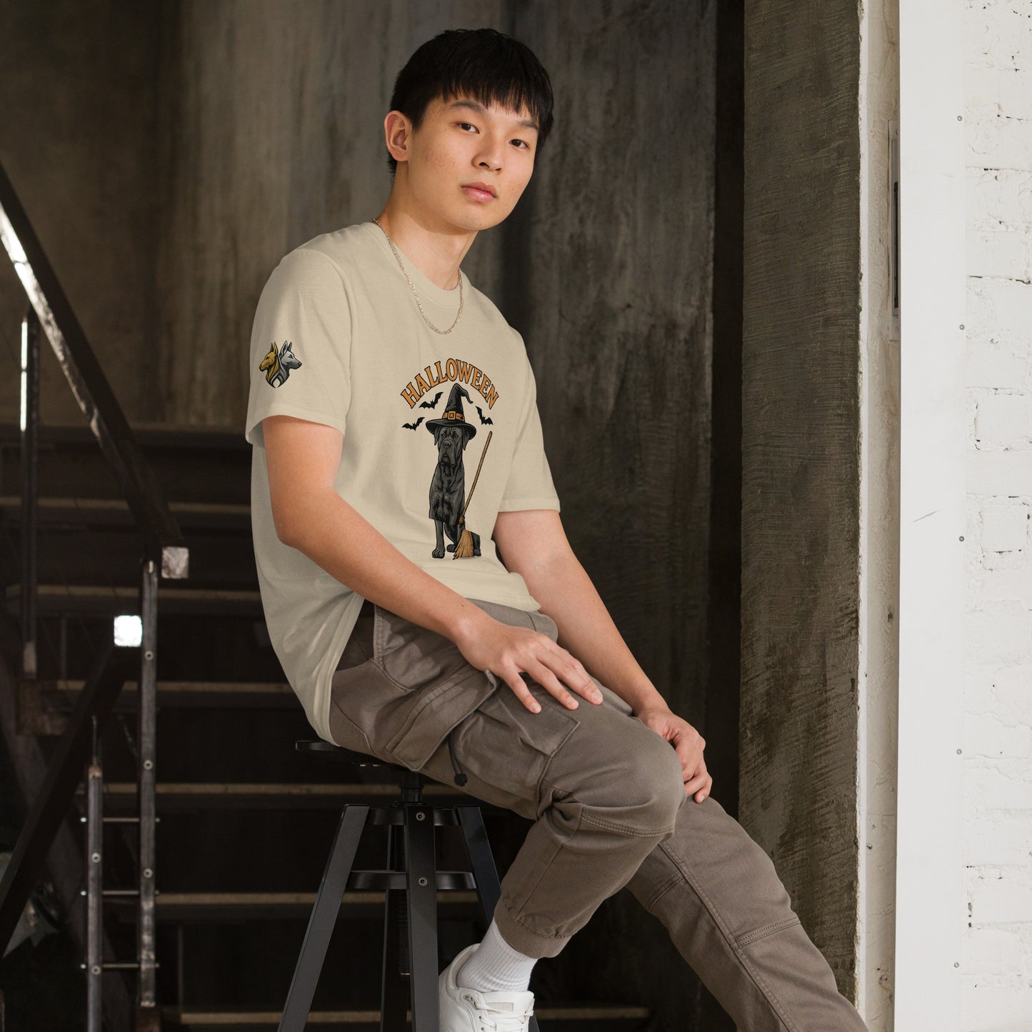 T-shirt Unisexe adulte unisexe beige Cane Corso Halloween 4