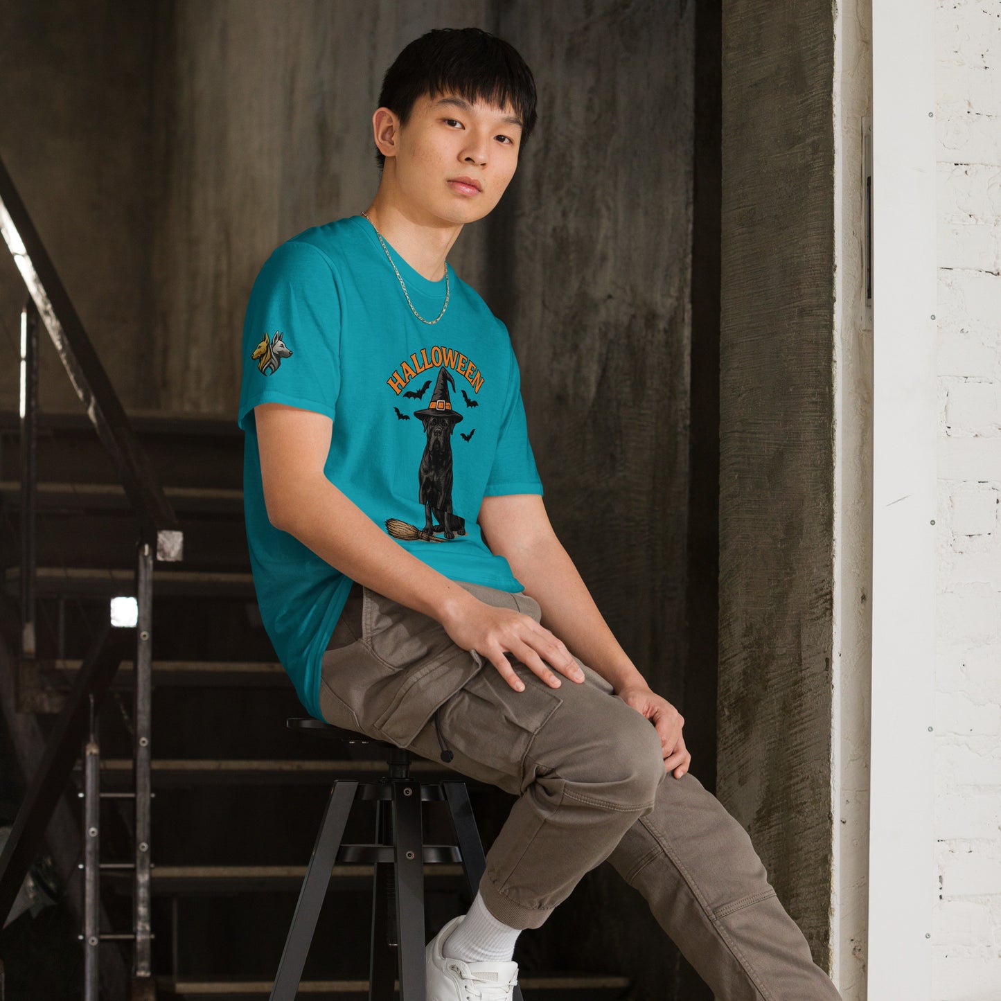 T-shirt Unisexe adultes bleu Cane Corso Halloween